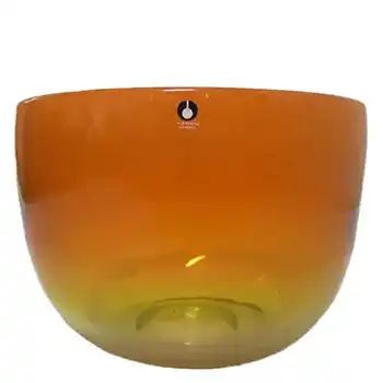 (image for) Pukeberg Swedish Orange + Yellow Glass Bowl - Labelled