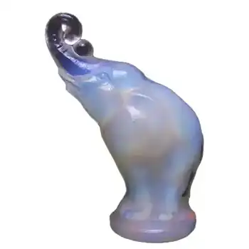 (image for) Sabino Signed French Opalescent Glass Elephant Sculpture