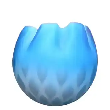 (image for) Victorian Satin Air Trap Blue & White Glass Rose Bowl / Posy Vase