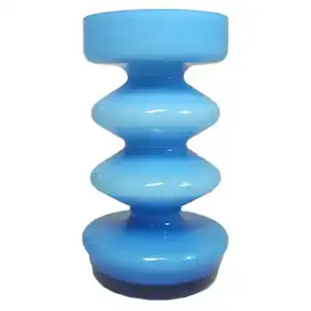 (image for) Friedrich German Blue Retro Cased Glass 'Hooped' Vase