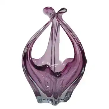 (image for) Cristallo Venezia CCC Murano Pink & Blue Sommerso Glass Bowl