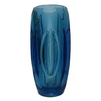 (image for) Rosice Sklo Union Blue Glass Lens Vase Rudolf Schrötter #914