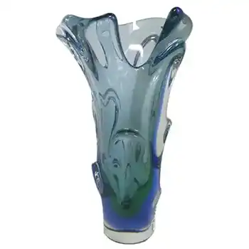 (image for) Mstisov / Moser Czech Blue Cased Glass Vase