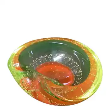 (image for) Galliano Ferro Murano Orange & Uranium Glass Bullicante Bowl
