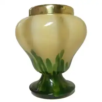 (image for) Franz Welz 1930s Czech Green Aventurine Glass Posy Vase