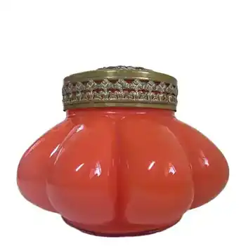(image for) 1930's Czech/Bohemian Orangey Red Glass Posy Vase