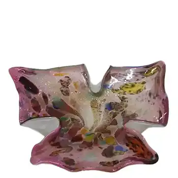 (image for) Vetro Artistico Veneziano Murano Glass Silver Leaf Bowl