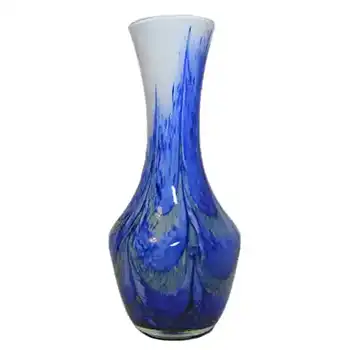 (image for) V.B. Opaline Florence Italian Empoli Marbled Glass Vase