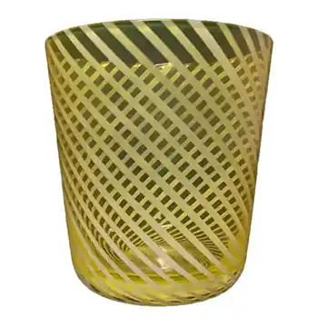 (image for) Bohemian Victorian Yellow/Green Striped Glass Vase/Tumbler