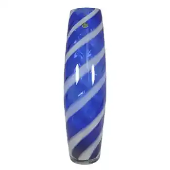 (image for) Cristalleria Artistica Toscana / Alrose Empoli Blue & White Glass Vase