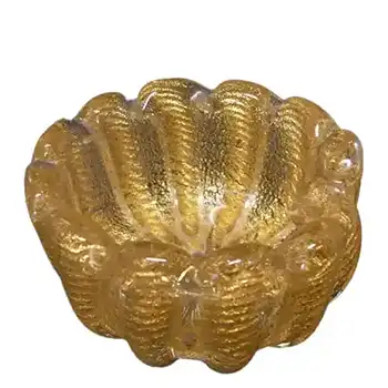 (image for) Barovier & Toso Murano Cordonato d'Oro Gold Leaf Glass Bowl
