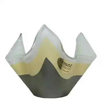 (image for) Chance Brown & Cream Glass "Duet/Duo" Handkerchief Vase