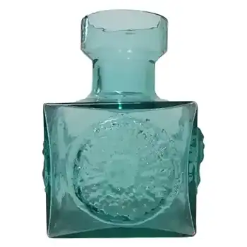 (image for) Dartington #FT66 Blue Glass Frank Thrower 'Sun' Vase - Label