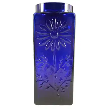 (image for) Dartington #FT228 Frank Thrower 7.25" Blue Glass 'Marguerite' Vase