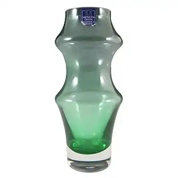 (image for) Dartington Hooped Green Cased Glass Vase - Labelled