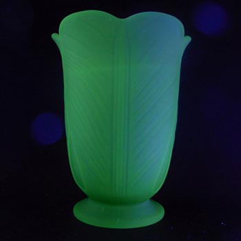 (image for) Bagley #3025 Art Deco Uranium Green Glass 'Tulip' Vase