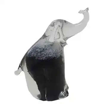 (image for) Ekenas Swedish Glass Elephant Paperweight - Signed