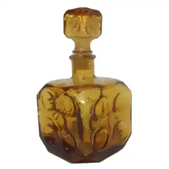 (image for) Empoli Italian Amber Glass 'Dice' Decorative Bottle