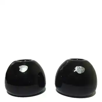 (image for) Eneryda Swedish Purple/Black Glass Candlesticks - Labelled