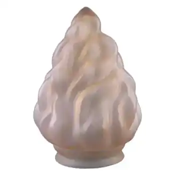 (image for) Art Deco Pink Frosted Glass "Flame" Lamp/Light Shade