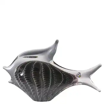 (image for) Large FM Konstglas/Marcolin Fumato Glass Fish - Signed + Labelled