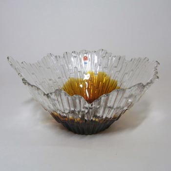 Humppila Amber Glass 'Revontulet' Bowl - Tauno Wirkkala