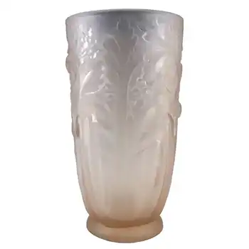 (image for) Jobling #11800 1930's Pink Art Deco Glass Celery Vase