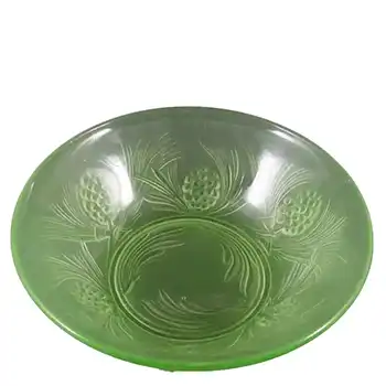 (image for) Jobling #5000 Art Deco Uranium Green Glass Fircone Bowl