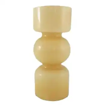 (image for) Empoli Italian 1970's Caramel & Opal White Cased Glass 'Hooped' Vase