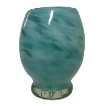 (image for) Nazeing Clouded Turquoise Bubble Glass 'Barrel' Vase