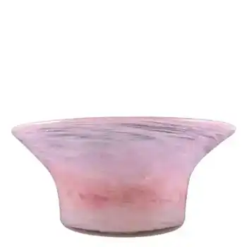 (image for) Nazeing Large Clouded Mottled Pink Bubble Glass Bowl 84/1
