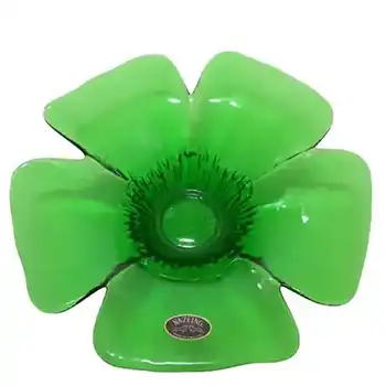(image for) Nazeing British Green Glass 'Wild Rose' Bowl - Labelled