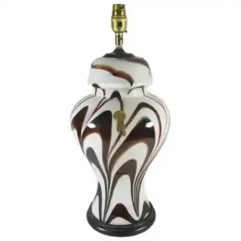 (image for) Vetrolinea Opaline Italian Empoli Marbled Glass Lamp - Label