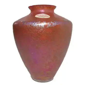 (image for) Royal Brierley Red Glass 'Studio' Vase - Labelled