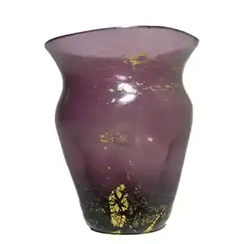 (image for) Salviati Murano Purple Glass Gold Leaf Vase