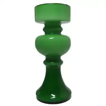 (image for) Empoli 1970's Italian Green Cased Glass Hooped Vase