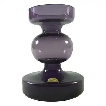 (image for) Alfred Taube Purple Glass Candle Holder/Vase - Labelled