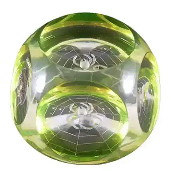 (image for) Webb Corbett Uranium Glass Spider Web Paperweight - Labelled