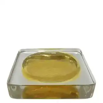 (image for) Venini Murano Amber Glass Slab Bowl - 3 Line Acid Stamp