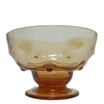 (image for) Thomas Webb Amber Glass 'Bullseye' Bowl - Acid Stamped