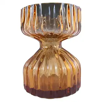 (image for) Wedgwood Topaz Amber Glass Candlestick/Posy Vase RSW58