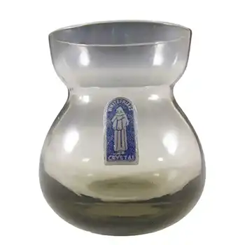 (image for) Whitefriars #9471 Twilight Brown Grey Glass Posy Vase - Labelled