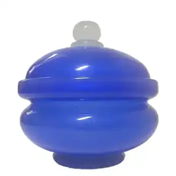 (image for) Stevens + Williams Alabaster Blue Glass Powder Bowl