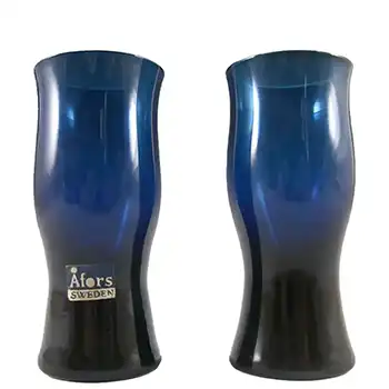 (image for) Afors Pair of Swedish Blue Glass Vases - Labelled
