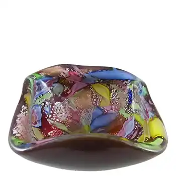 (image for) AVEM Murano Zanfirico Bizantino / Tutti Frutti Red Glass Bowl