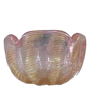 (image for) Barovier & Toso Murano Cordonato d'Oro Gold Leaf Glass Bowl