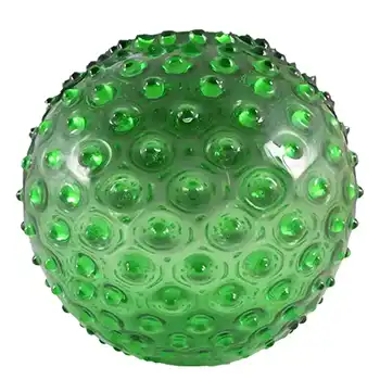 (image for) Borske Sklo 1950's Green Glass Spherical 'Knobble' Vase