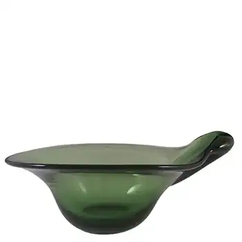 (image for) Gullaskruf Swedish Green Glass Lobed Bowl by Hugo Gehlin