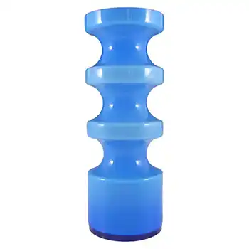 (image for) Alsterfors #S5014 Per Ström Blue Hooped Cased Glass Vase