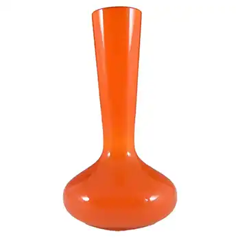 (image for) Empoli 1970's Italian Orange Retro Cased Glass Vase